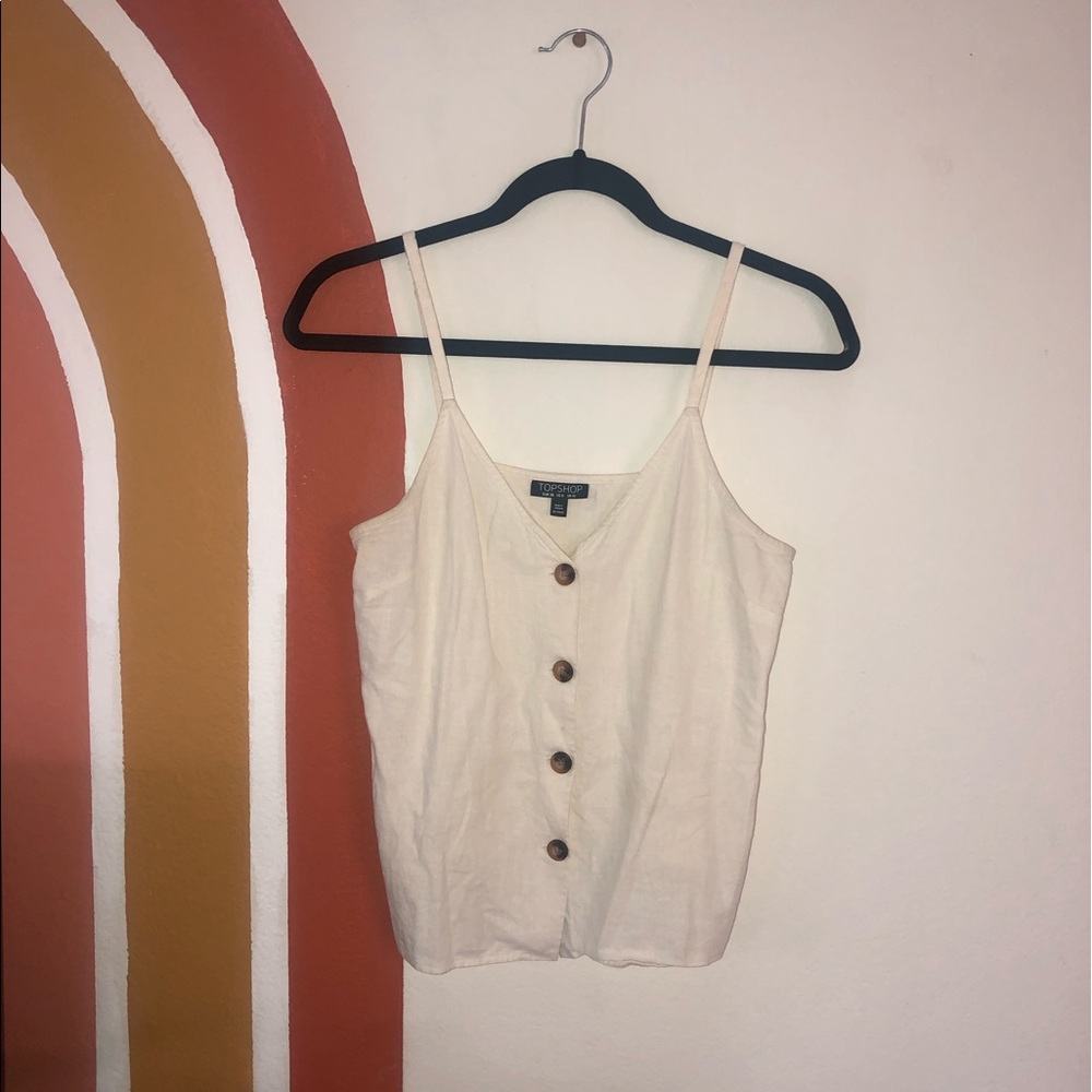 Topshop Tank Top w/ Brown Buttons